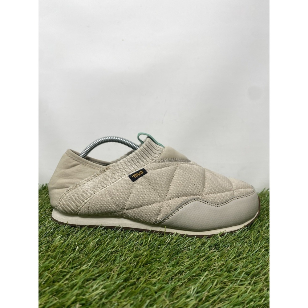 TEVA ReEmber Slip On Quilted Gray Beige Camp Ripstop Moc Shoes Women's Size 9